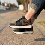 کتونی نایکی ایر جردن ۱ لو (Nike Air Jordan 1 Low) رنگ قهوهای مشکی کد18