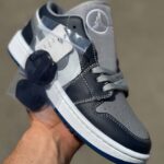 کتونی نایکی جردن ۱ لو خاکستری مشکی (Nike Jordan 1 Low Grey)کد1