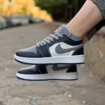 کتونی نایکی جردن ۱ لو خاکستری مشکی (Nike Jordan 1 Low Grey)کد1