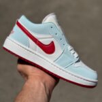 کتونی زنانه نایکی ایر جردن ۱ لو آبی قرمز Nike Air Jordan 1 Lowکد2