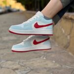 کتونی زنانه نایکی ایر جردن ۱ لو آبی قرمز Nike Air Jordan 1 Lowکد2
