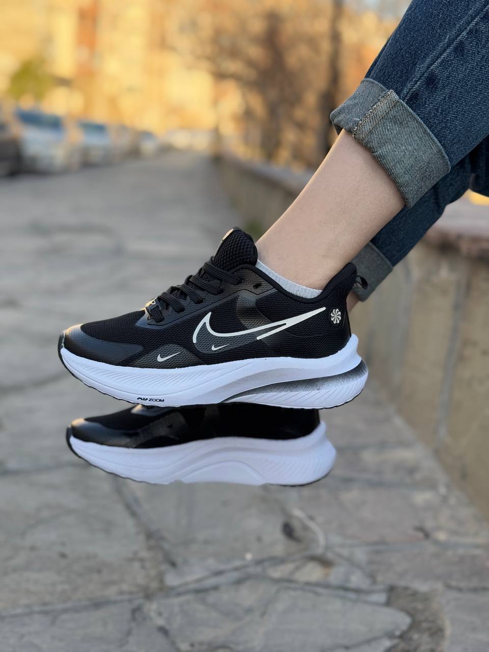 کتونی نایکی زوم (Nike Zoom) مشکی لژدار - مدل مخصوص دویدن و پیاده‌روی کد19