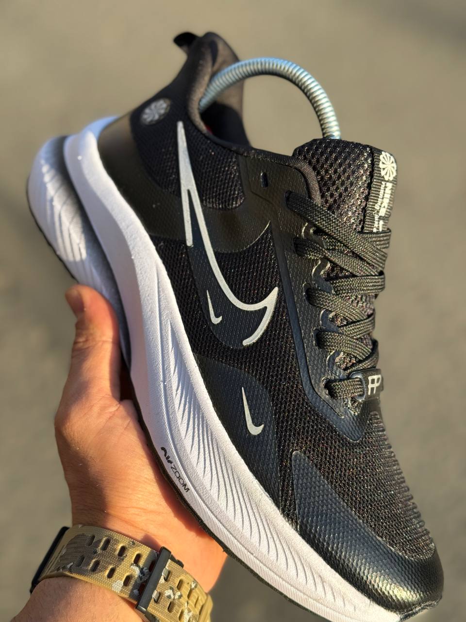 کتونی نایکی زوم (Nike Zoom) مشکی لژدار - مدل مخصوص دویدن و پیاده‌روی کد19