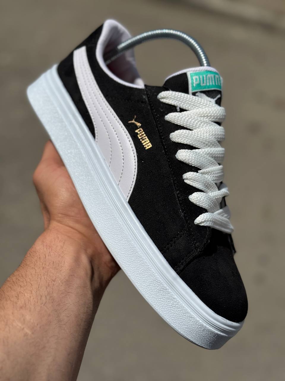کتونی مردانه پوما مدل سوییت مشکی لژدار (Puma Suede Classic Me)کد6