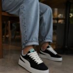 کتونی مردانه پوما مدل سوییت مشکی لژدار (Puma Suede Classic Me)کد6