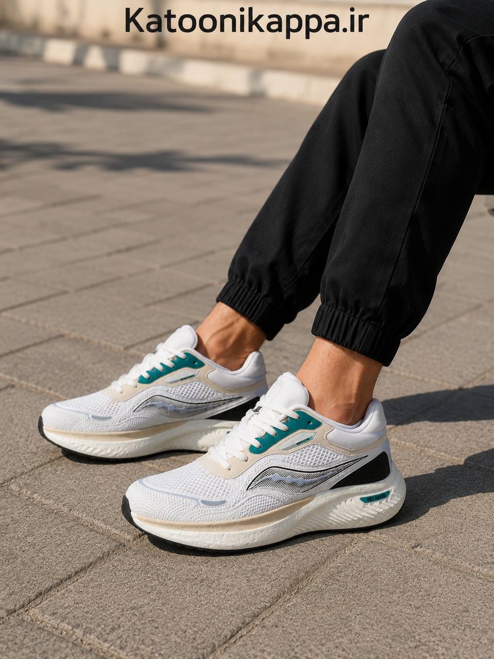 کتونی مردانه ساکونی مدل گاید سفید کرم (Saucony Guide White Cream)کد7