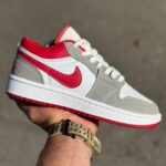 کتونی نایک ایر جردن ۱ لو خاکستری قرمز - Nike Air Jordan 1 Low Light Smoke Grey Redکد40
