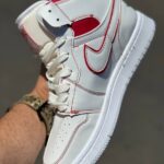 کتونی نایکی جردن ۱ ساقدار (Jordan 1 Mid) رنگ سفید قرمز کد29