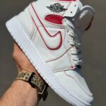 کتونی نایکی جردن ۱ ساقدار (Jordan 1 Mid) رنگ سفید قرمز کد29
