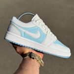 کتونی نایکی جردن 1 لو آیس بلو Nike Air Jordan 1 Low Ice Blueکد37