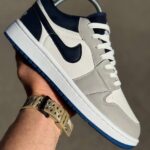 کتونی نایکی جردن 1 لو سرمه‌ای طوسی Nike Air Jordan 1 Low Navy Greyکد38