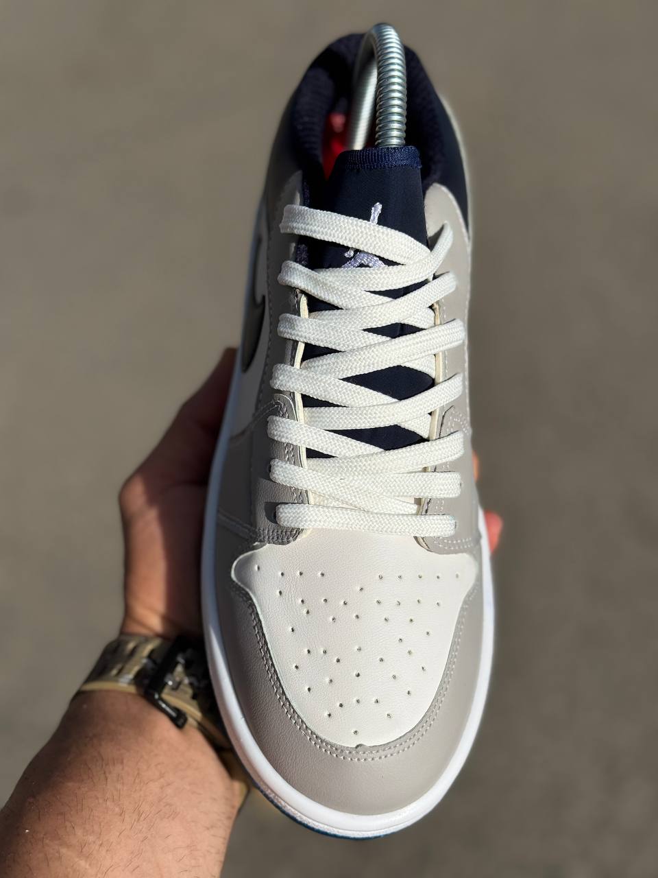 کتونی نایکی جردن 1 لو سرمه‌ای طوسی Nike Air Jordan 1 Low Navy Greyکد38
