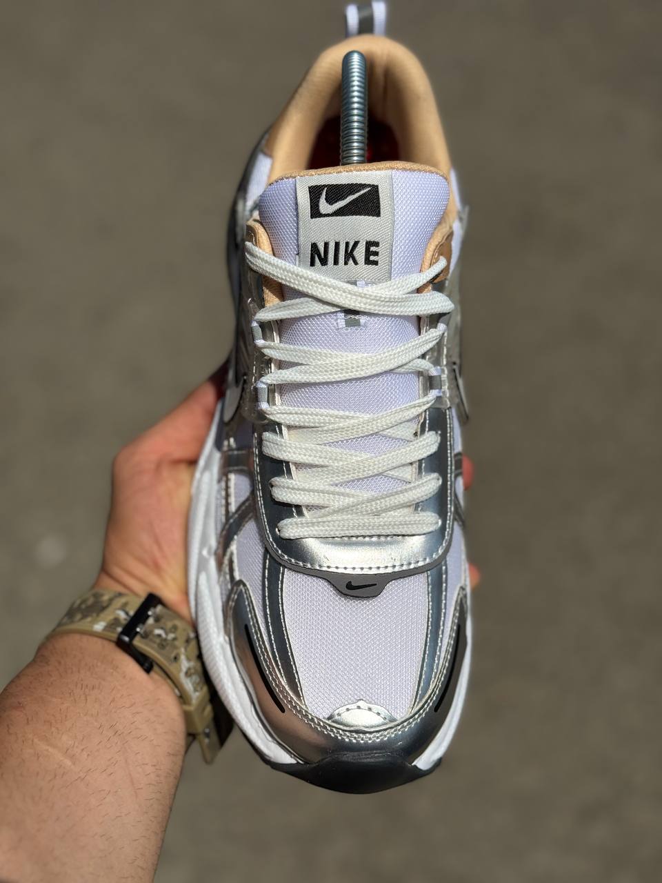 کتونی نایک مدل Nike V2K Run رنگ سفید نقرهای کد31