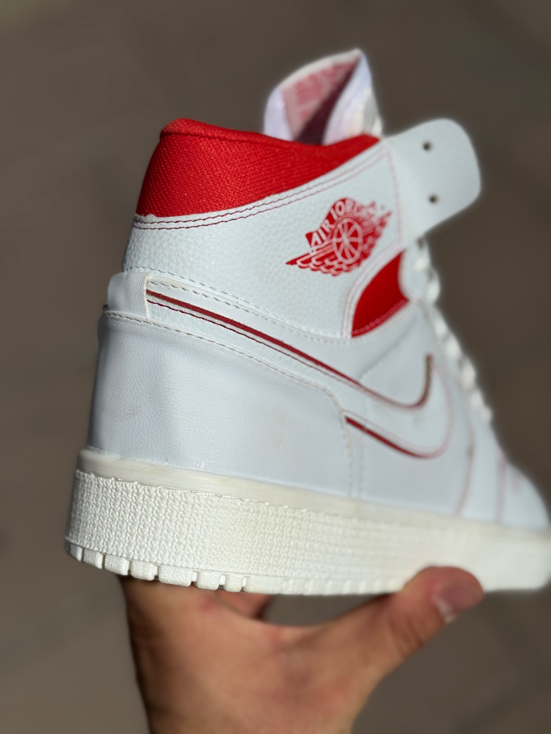کتونی نایکی جردن ۱ ساقدار (Jordan 1 Mid) رنگ سفید قرمز کد29
