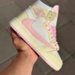 کتونی نایک ایر جردن ۱ ساقدار لیمویی صورتی (Pastel Lemon Pink)-کد131